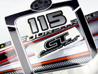 Vinyl graphic silver shimmer decals set suitable for Mercury 115 hp four stroke outboard engine. Vinyl silver shimmer stickers kit for Mercury 115 hp four stroke Handmade