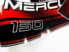 Vinyl graphic decals set suitable for Mercury 150 hp two stroke outboard engine. Vinyl stickers kit for Mercury 150 hp Handmade