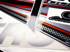 Vinyl graphic silver shimmer decals set suitable for Mercury 115 hp four stroke outboard engine. Vinyl silver shimmer stickers kit for Mercury 115 hp four stroke Handmade