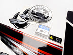 Vinyl graphic silver shimmer decals set suitable for Mercury 100 hp four stroke outboard engine. Vinyl silver shimmer stickers kit for Mercury 100 hp four stroke Handmade