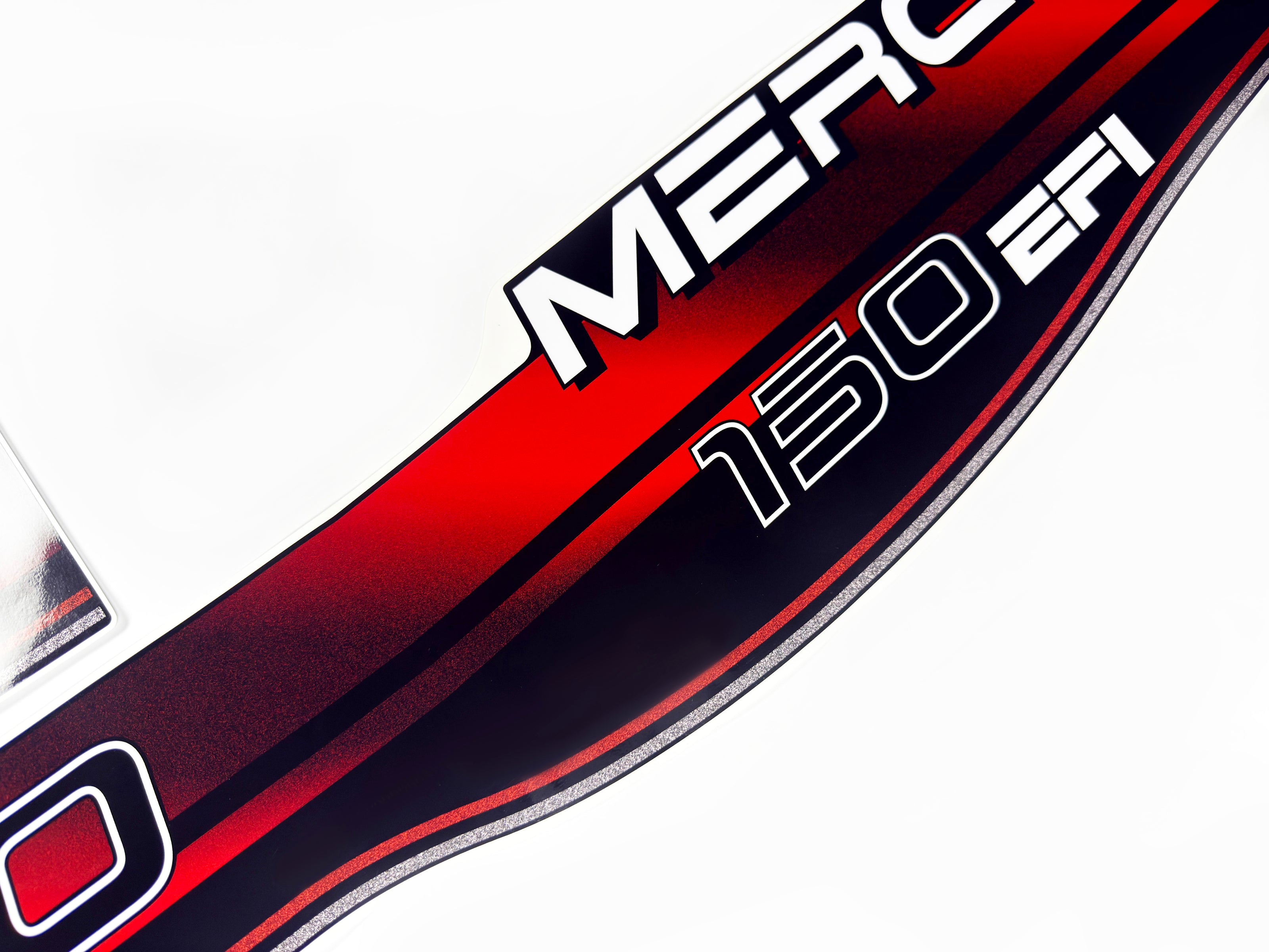 Vinyl graphic decals set suitable for Mercury EFI 150 hp two stroke outboard engine. Vinyl stickers kit for Mercury 150 hp electronik fuel injection Handmade