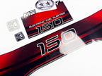 Vinyl graphic decals set suitable for Mercury EFI 150 hp two stroke outboard engine. Vinyl stickers kit for Mercury 150 hp electronik fuel injection Handmade