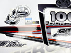 Vinyl graphic silver shimmer decals set suitable for Mercury 100 hp four stroke outboard engine. Vinyl silver shimmer stickers kit for Mercury 100 hp four stroke Handmade
