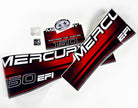 Vinyl graphic decals set suitable for Mercury EFI 150 hp two stroke outboard engine. Vinyl stickers kit for Mercury 150 hp electronik fuel injection Handmade