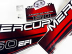 Vinyl graphic decals set suitable for Mercury EFI 150 hp two stroke outboard engine. Vinyl stickers kit for Mercury 150 hp electronik fuel injection Handmade