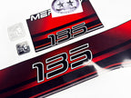 Vinyl graphic decals set suitable for Mercury 135 hp two stroke outboard engine. Vinyl stickers kit for Mercury 135 hp Handmade