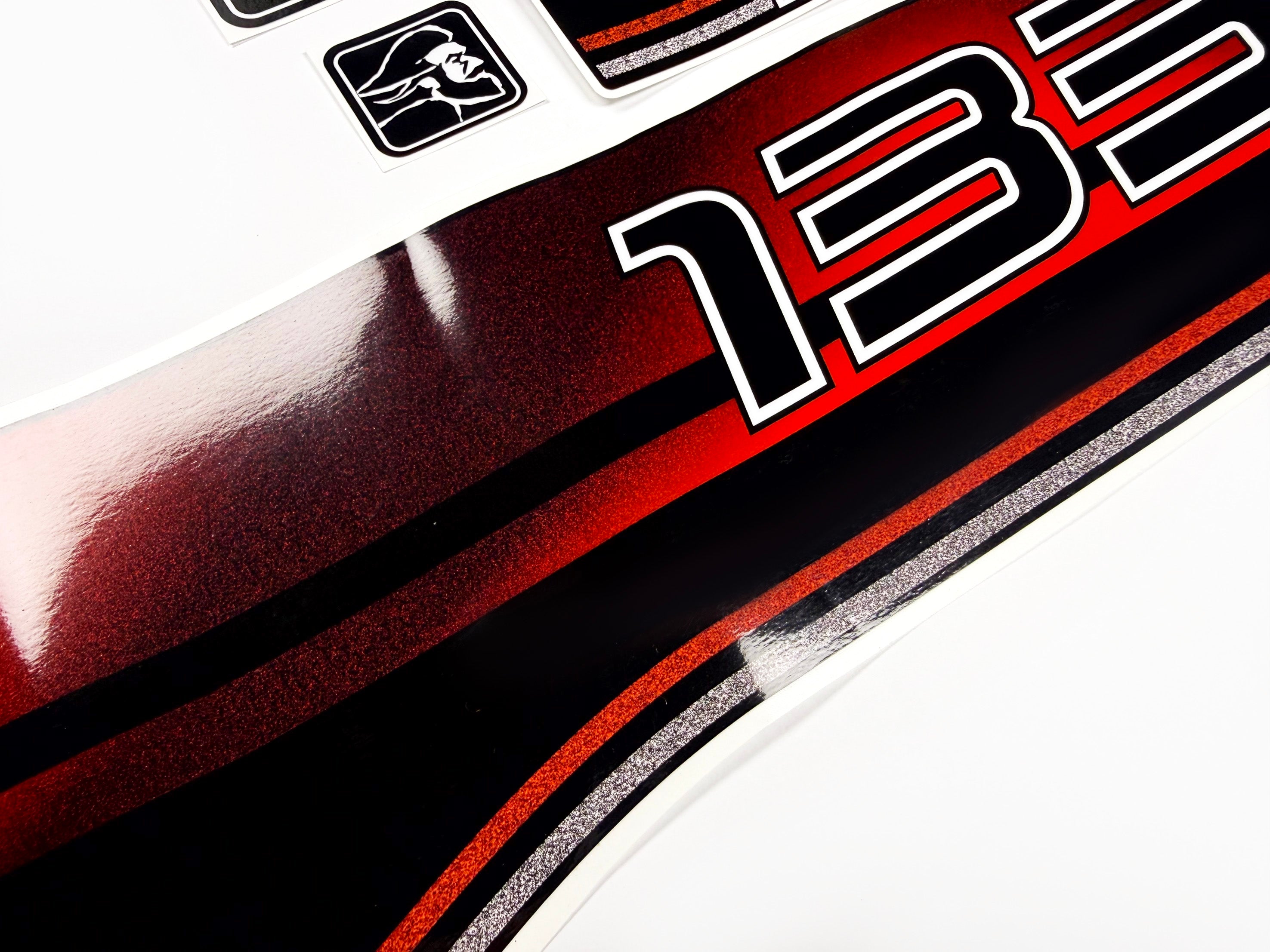 Vinyl graphic decals set suitable for Mercury 135 hp two stroke outboard engine. Vinyl stickers kit for Mercury 135 hp Handmade