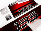Vinyl graphic decals set suitable for Mercury 135 hp two stroke outboard engine. Vinyl stickers kit for Mercury 135 hp Handmade