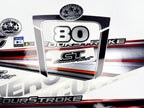 Vinyl graphic silver shimmer decals set suitable for Mercury 80 hp four stroke outboard engine. Vinyl silver shimmer stickers kit for Mercury 80 hp four stroke Handmade