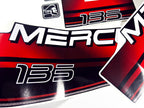 Vinyl graphic decals set suitable for Mercury 135 hp two stroke outboard engine. Vinyl stickers kit for Mercury 135 hp Handmade