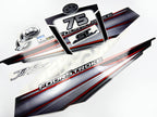 Vinyl graphic silver shimmer decals set suitable for Mercury 75 hp four stroke outboard engine. Vinyl silver shimmer stickers kit for Mercury 75 hp four stroke Handmade