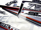 Vinyl graphic silver shimmer decals set suitable for Mercury 75 hp four stroke outboard engine. Vinyl silver shimmer stickers kit for Mercury 75 hp four stroke Handmade