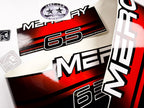 Vinyl graphic decals set suitable for Mercury 65 hp two stroke outboard engine. Vinyl stickers kit for Mercury 65 hp Handmade