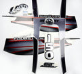 Vinyl graphic silver shimmer red decals set suitable for Mercury 150 hp four stroke outboard engine. Vinyl silver shimmer stickers kit for Mercury 150 hp four stroke Handmade