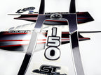 Vinyl graphic silver shimmer red decals set suitable for Mercury 150 hp four stroke outboard engine. Vinyl silver shimmer stickers kit for Mercury 150 hp four stroke Handmade