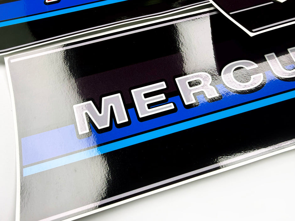 Vinyl graphic retro decals set suitable for Mercury 7.5 hp outboard engine 1983 . Vinyl stickers kit for Mercury 7.5 hp Handmade