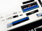 Vinyl graphic retro decals set suitable for Mercury 7.5 hp outboard engine 1983 . Vinyl stickers kit for Mercury 7.5 hp Handmade