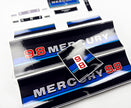 Vinyl graphic retro decals set suitable for Mercury 9.8 hp outboard engine 1983