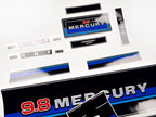 Vinyl graphic retro decals set suitable for Mercury 9.8 hp outboard engine 1983