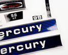Vinyl graphic retro decals set suitable for Mercury 9.8 hp outboard engine 1970