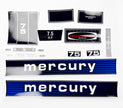 Vinyl graphic retro decals set suitable for Mercury 7.5 hp outboard engine. Vinyl stickers kit for Mercury 7.5 hp Handmade