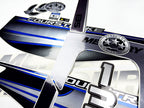 Vinyl graphic silver shimmer blue decals set suitable for Mercury 135 hp four stroke outboard engine. Vinyl silver shimmer stickers kit for Mercury 135 hp four stroke Handmade
