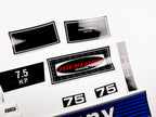 Vinyl graphic retro decals set suitable for Mercury 7.5 hp outboard engine. Vinyl stickers kit for Mercury 7.5 hp Handmade