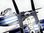 Vinyl graphic silver shimmer blue decals set suitable for Mercury 150 hp four stroke outboard engine. Vinyl silver shimmer stickers kit for Mercury 150 hp four stroke Handmade
