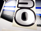 Vinyl graphic silver shimmer blue decals set suitable for Mercury 150 hp four stroke outboard engine. Vinyl silver shimmer stickers kit for Mercury 150 hp four stroke Handmade