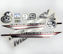 Vinyl graphic silver shimmer decals set suitable for Mercury 9.9 hp four stroke EFI outboard engine. Vinyl silver shimmer stickers kit for Mercury 9.9 hp four stroke Handmade
