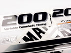 Vinyl black with clear film decals set suitable for Yamaha 200 hp four stroke outboard engine for white cover. Vinyl stickers kit for Yamaha 200 hp four stroke Handmade