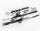 Vinyl black with clear film decals set suitable for Yamaha 200 hp four stroke outboard engine for white cover. Vinyl stickers kit for Yamaha 200 hp four stroke Handmade