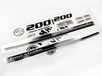 Vinyl black with clear film decals set suitable for Yamaha 200 hp four stroke outboard engine for white cover. Vinyl stickers kit for Yamaha 200 hp four stroke Handmade