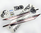 Vinyl graphic silver shimmer decals set suitable for Mercury 20 hp four stroke EFI outboard engine. Vinyl silver shimmer stickers kit for Mercury 20 hp four stroke Handmade
