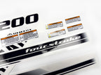 Vinyl black with clear film decals set suitable for Yamaha 200 hp four stroke outboard engine for white cover. Vinyl stickers kit for Yamaha 200 hp four stroke Handmade