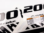 Vinyl black with clear film decals set suitable for Yamaha 200 hp four stroke outboard engine for white cover. Vinyl stickers kit for Yamaha 200 hp four stroke Handmade