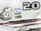 Vinyl graphic silver shimmer decals set suitable for Mercury 20 hp four stroke outboard engine. Vinyl silver shimmer stickers kit for Mercury 20 hp four stroke Handmade