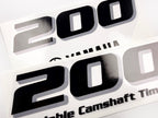 Vinyl black with clear film decals set suitable for Yamaha 200 hp four stroke outboard engine for white cover. Vinyl stickers kit for Yamaha 200 hp four stroke Handmade
