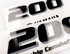 Vinyl black with clear film decals set suitable for Yamaha 200 hp four stroke outboard engine for white cover. Vinyl stickers kit for Yamaha 200 hp four stroke Handmade