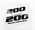 Vinyl black with clear film decals set suitable for Yamaha 200 hp four stroke outboard engine for white cover. Vinyl stickers kit for Yamaha 200 hp four stroke Handmade