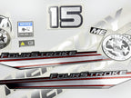 Vinyl graphic silver shimmer decals set suitable for Mercury 15 hp four stroke outboard engine. Vinyl silver shimmer stickers kit for Mercury 15 hp four stroke Handmade