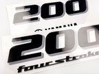 Vinyl black with clear film decals set suitable for Yamaha 200 hp four stroke outboard engine for white cover. Vinyl stickers kit for Yamaha 200 hp four stroke Handmade