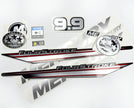 Vinyl graphic silver shimmer decals set suitable for Mercury 9.9 hp four stroke outboard engine. Vinyl silver shimmer stickers kit for Mercury 9.9 hp four stroke Handmade