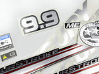 Vinyl graphic silver shimmer decals set suitable for Mercury 9.9 hp four stroke outboard engine. Vinyl silver shimmer stickers kit for Mercury 9.9 hp four stroke Handmade
