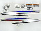 Vinyl graphic decals metalized silver shimmer set suitable for Yamaha 9.9 hp two stroke outboard engine. Vinyl stickers kit for Yamaha 9.9 hp two stroke Handmade