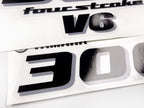 Vinyl black with clear film decals set suitable for Yamaha 300 hp four stroke outboard engine for white cover. Vinyl stickers kit for Yamaha 300 hp four stroke Handmade