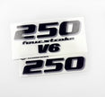 Vinyl black with clear film decals set suitable for Yamaha 250 hp four stroke outboard engine for white cover. Vinyl stickers kit for Yamaha 225 hp four stroke Handmade