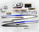 Vinyl graphic metalized silver decals set suitable for Yamaha 9.9 hp four stroke high thrust outboard engine. Vinyl stickers kit for Yamaha 9.9 hp four stroke Handmade
