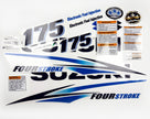 Vinyl graphic decals clear film set suitable for Suzuki 175 hp outboard engine four stroke. Vinyl stickers kit for suzuki 175 hp Handmade