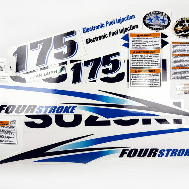 Vinyl graphic decals clear film set suitable for Suzuki 175 hp outboard engine four stroke. Vinyl stickers kit for suzuki 175 hp Handmade